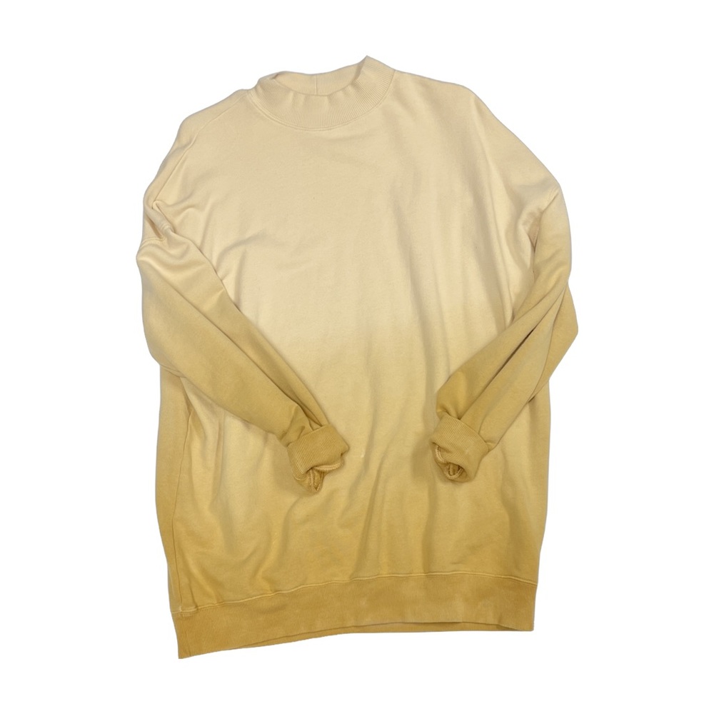 Forever 21 Crewneck Yellow Ombré Long Sweatshirt